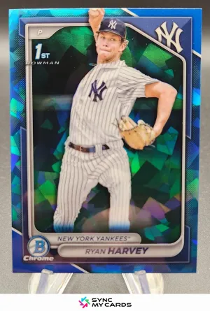 2024 Bowman Draft Sapphire #BDC-198 Ryan Harvey RC Rookie New York Yankees
