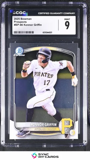 2025 Bowman Konnor Griffin Chrome Prospects #BCP-86 Pirates CGC 9 MINT