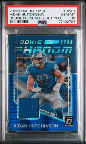 2022 Panini Donruss Optic Rookie Phenoms Aidan Hutchinson Rookie Phenoms-Blue Hyper