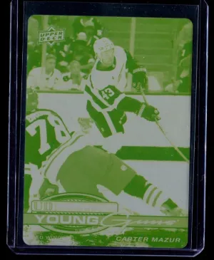 2025-26 Upper Deck Carter Mazur 1/1 Young Guns Canvas Printing Plate Green 1of1