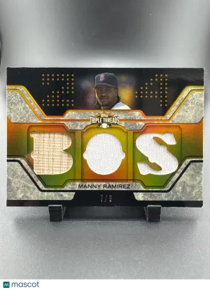 2008 Topps Triple Threads Manny Ramirez #TTR-194 /9 Triple Relic Game-Used Relic Memorabilia
