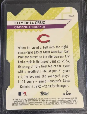 Elly De La Cruz 2024 Topps Pristine #OH-1 Oh Snap! Refractors Cincinnati Reds back