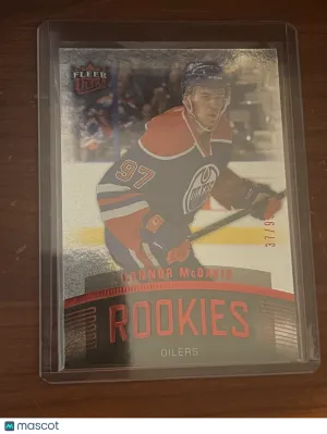 2015-16 Fleer Showcase Connor McDavid Ultra Rookie Platinum Medallion Red /99