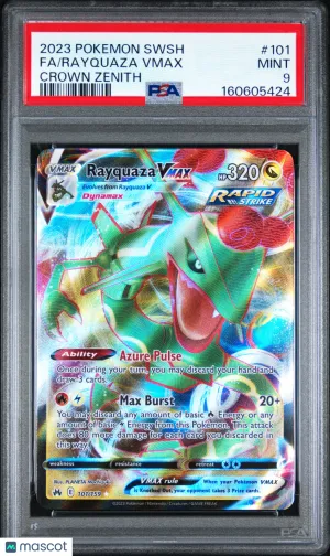 2023 Pokemon Sword And Shield Crown Zenith Rayquaza VMAX Crown Zenith Fa PSA 9 #101