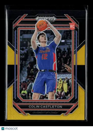 2023 Panini Prizm Draft Picks Colin Castleton #45 RC Black Gold /5 Basketball Card