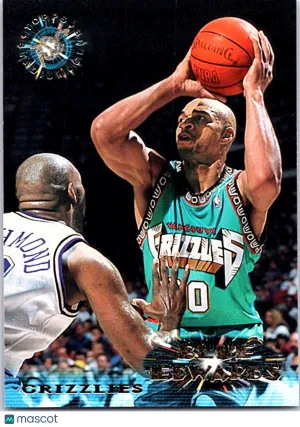 1996 Topps Finest Blue Edwards #240 Vancouver Grizzlies Basketball Card