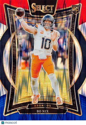 2025 Panini Select Bo Nix Red Blue Flash Rookie RC #30 Denver Broncos
