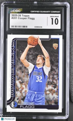 2025-26 Topps Cooper Flagg Rookie #201 CGC 10 Dallas Mavericks