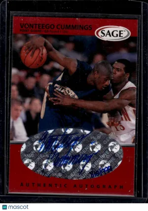 1999 SAGE Vonteego Cummings #A15 Autographs SN AU