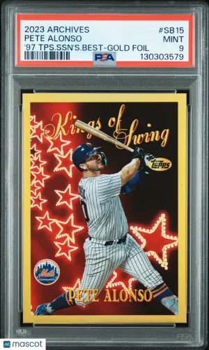 2023 Topps - 1997 Topps Season's Best Kings of Swing Pete Alonso Gold Foil /50 front