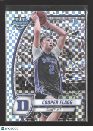 2024 Topps Bowman Chrome University X-Fractor #16 Cooper Flagg Duke Blue Devils Basketball Card
