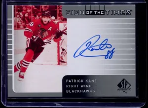 2021-22 Sp Authentic Retro Sign Of The Times Patrick Kane Auto #SOTT1-PK