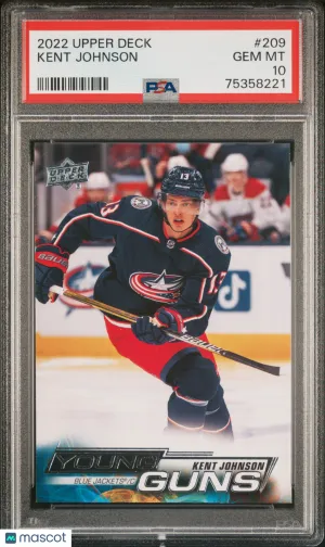 2022 Upper Deck Kent Johnson Young Guns Rookie PSA 10
