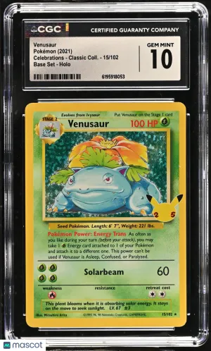 Venusaur 2021 Pokemon Celebrations - Classic Coll. CGC 10 #15/102