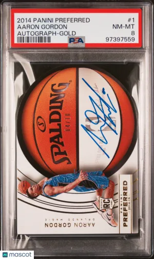 2014 Panini Preferred Aaron Gordon Autograph Gold PSA 8