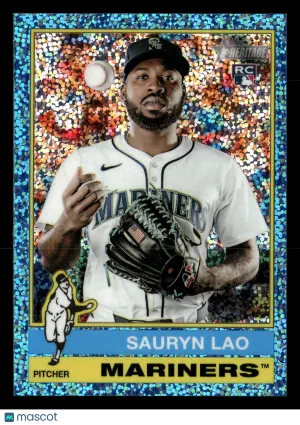 2024 Topps Heritage High Number Sauryn Lao #675 Blue Sparkle RC