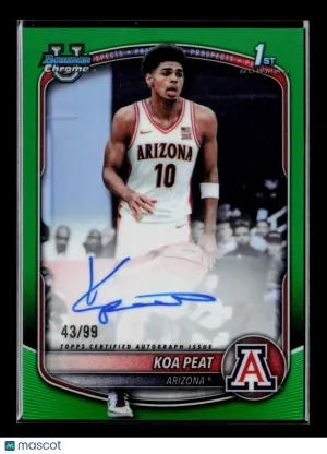 2025 Bowman Chrome University Basketball Koa Peat #CPA-KP Green Refractor 43/99 Auto