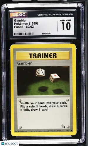 Gambler 1999 Pokemon Fossil CGC 10 #60/62