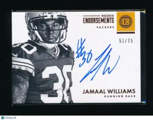 2017 Panini Encased Jamaal Williams #REJWS Patch Parallel/Variety Rookie