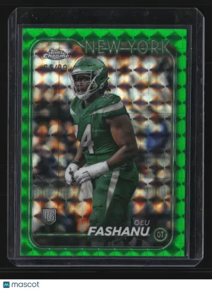 Olu Fashanu 2024 Topps Chrome-Rookies #238-Green Geometric Refractor 65/99