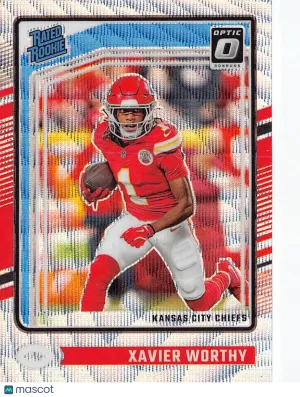 2024 Panini Donruss Optic Xavier Worthy Silver Wave /300 Rookie #300 Kansas City Chiefs
