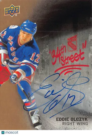 2025-26 Upper Deck New York Rangers Centennial Eddie Olczyk 34th Street Autograph Autograph #34S-27 New York Rangers