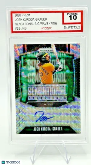 2026 Panini Prizm Josh Kuroda-Grauer SS-JKG Wave Auto 47/199 Iconic Pristine 10