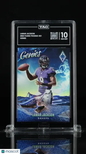 2025 Panini Phoenix Lamar Jackson #21 Genies Short Print Parallel/Variety Insert TAG 10