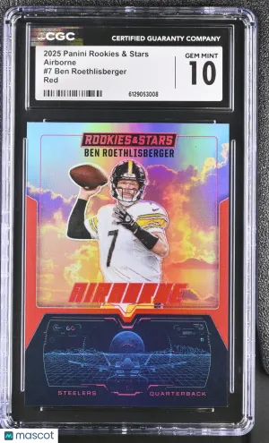 2025 Panini Rookies & Stars Ben Roethlisberger Red /99 Airborne #7 CGC 10 Pittsburgh Steelers