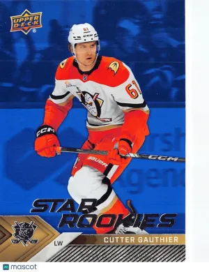 2024-25 Upper Deck NHL Star Rookies Box Set Cutter Gauthier Blue #1 Anaheim Ducks