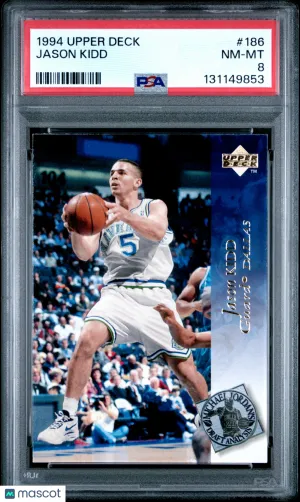 1994 Upper Deck Jason Kidd #186 Rookie PSA 8