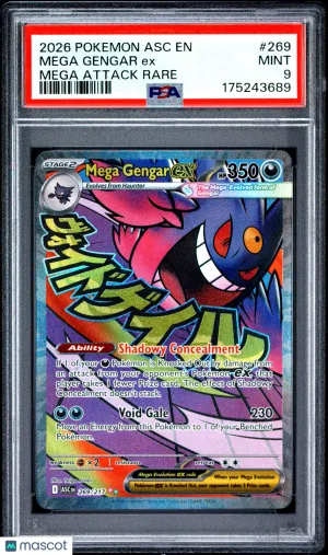 2026 Pokemon Asc EN-Ascended Heroes Mega Gengar EX #269 Mega Attack Rare PSA 9