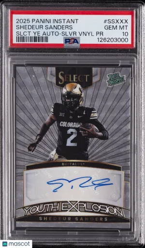 Graded PSA 10 2025 Panini Instant Select Shedeur Sanders SSXXX Silver Vinyl Auto SP 13/25