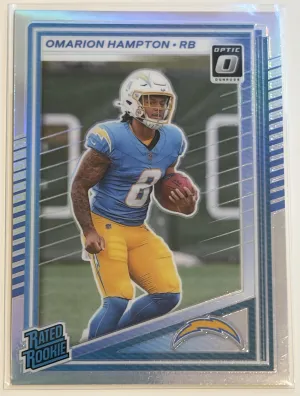 Omarion Hampton Panini Donruss Optic #303 Rate Rookie Holo Prizm