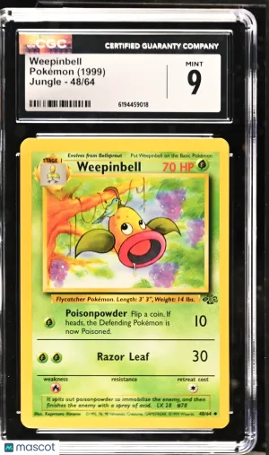 Weepinbell 1999 Pokemon Jungle CGC 9 #48/64
