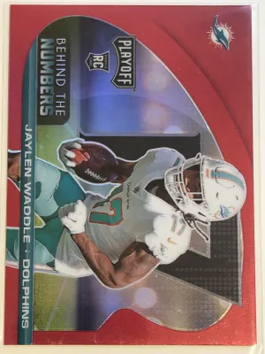 Jaylen Waddle 2021 Panini Playoff Behind the Numbers BTNJWA Red (RC)
