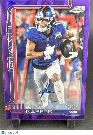 2025 Topps Chrome Malik Nabers #BA-MN Purple Refractor Parallel/Variety Insert