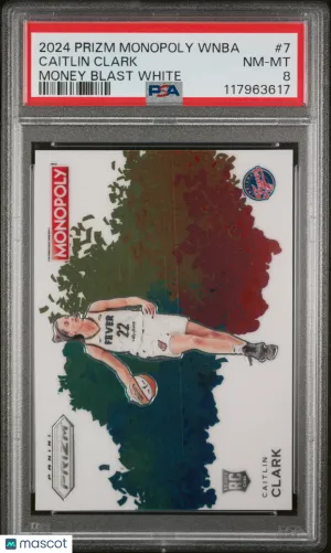 2024 Panini Prizm Monopoly WNBA Money Blast White Caitlin Clark #7 PSA 8