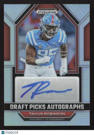 2023 Panini Prizm Draft Picks Tavius Robinson #DPA-TAR Draft Picks Autographs Silver AU