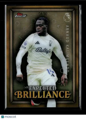 2026 Topps Finest Premier League Expected Brilliance Arnaud Kalimuendo Gold Refractor XB-32 04/50