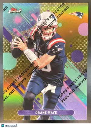 Finest Drake Maye Base Gold Refractor #62 New England Patriots