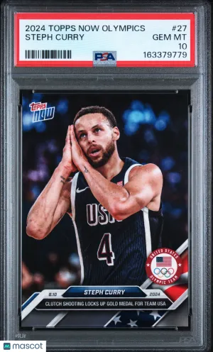 2024 Topps Now Olympic Games Steph Curry #27 "Night Night" PSA 10