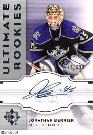 2007-08 Upper Deck Ultimate Collection Jonathan Bernier Autograph /399 Rookie #126 Los Angeles Kings