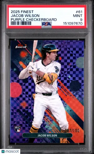 2025 Topps Finest Jacob Wilson #61 Purple Checkerboard /150 PSA 9 front