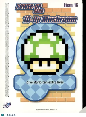 2003 Super Mario Advance 4: Super Mario Bros. 3 e-Reader 10-Up Mushroom