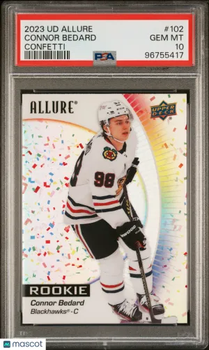Connor Bedard 2023 Upper Deck Allure #102 Confetti Rookie PSA 10