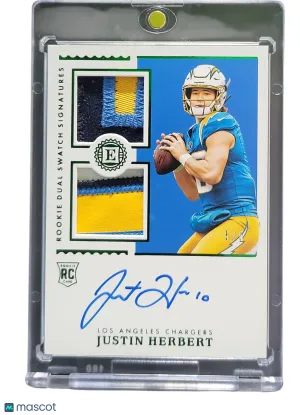 2021 Panini Encased Football Justin Herbert #RSS-JH Patch RC Rookie Dual Swatch