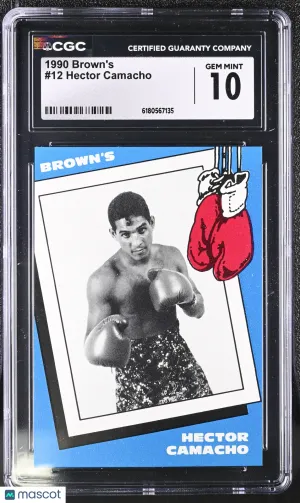 Graded 1990 Brown's Hector Camacho #12 CGC 10 Boxing Trading Card