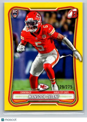 2026 Bowman Mansoor Delane #189 Yellow Rookie 129/275 Kansas City Chiefs