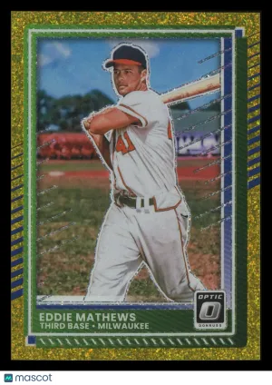 Eddie Mathews 2025 Panini Donruss Optic Gold Glitter Bookend 1/5 #67 Braves Baseball Card